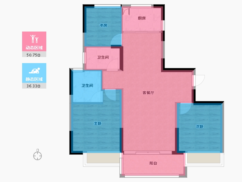 浙江省-温州市-欢乐华庭-78.00-户型库-动静分区