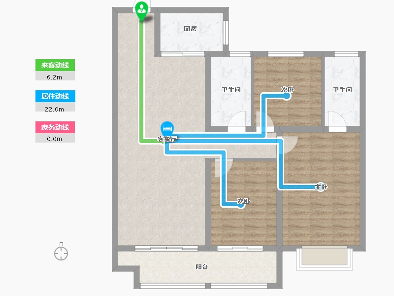 山东省-淄博市-龙泉家园悦景台-102.08-户型库-动静线