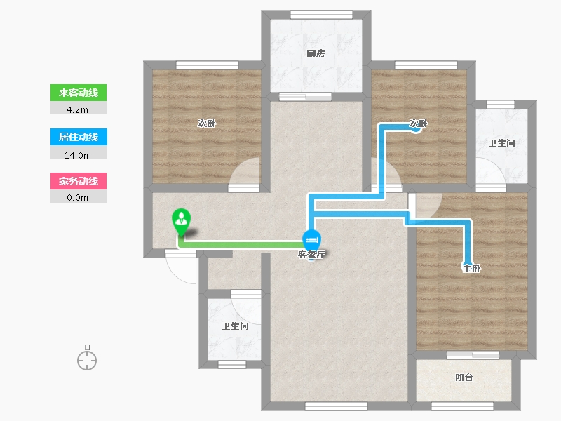 陕西省-宝鸡市-轩苑姜源华府-89.44-户型库-动静线