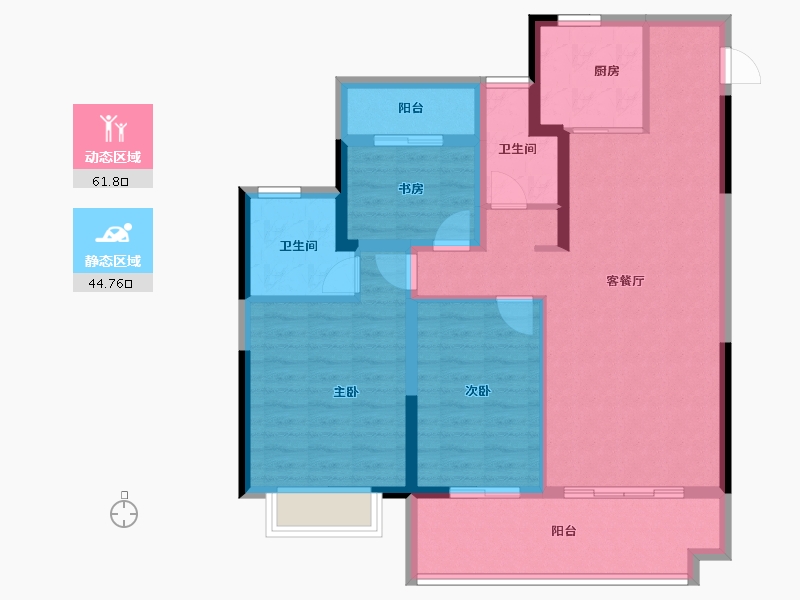 安徽省-安庆市-文德桐国府-95.24-户型库-动静分区