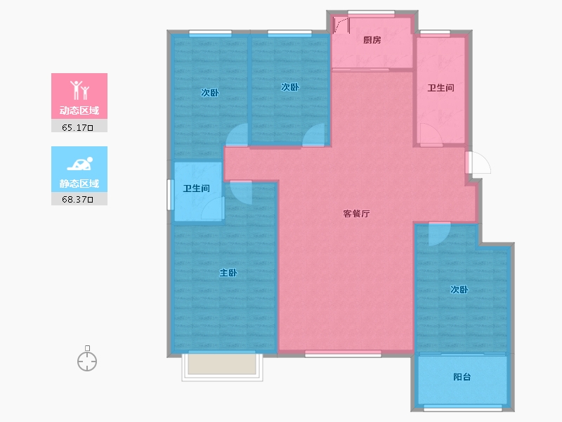 山东省-淄博市-锦绣淄江-123.01-户型库-动静分区