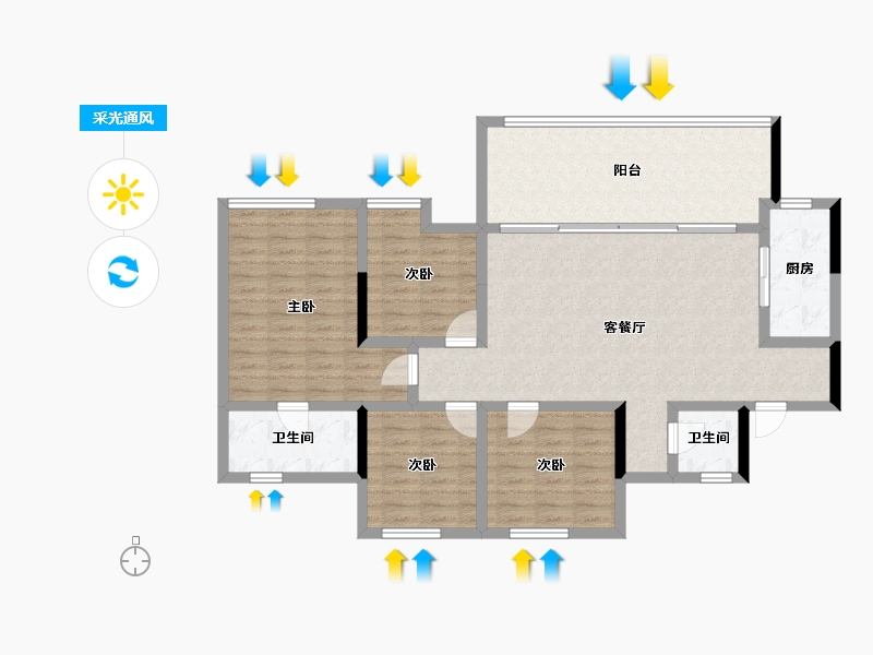 四川省-雅安市-黎明·蒙顶壹号-112.20-户型库-采光通风