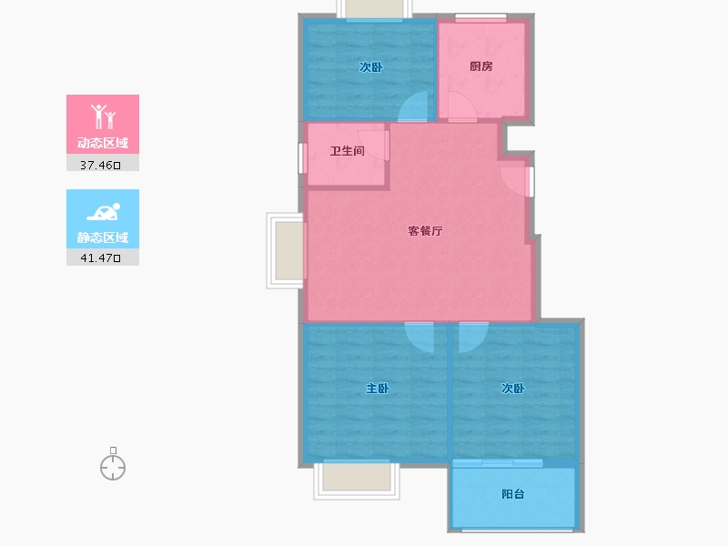 江苏省-淮安市-春和园-72.22-户型库-动静分区