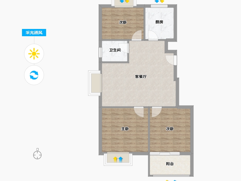 江苏省-淮安市-春和园-72.22-户型库-采光通风