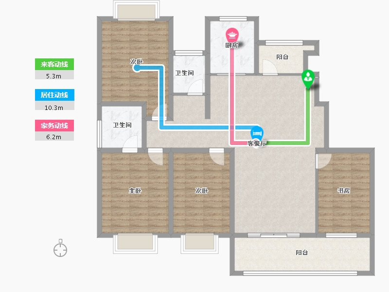 江苏省-淮安市-春和园-133.96-户型库-动静线