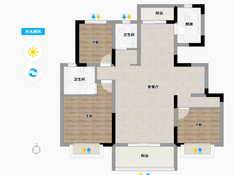 安徽省-安庆市-颐高·智慧城-92.27-户型库-采光通风