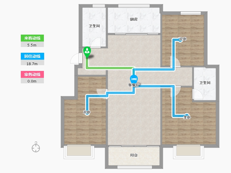 山东省-淄博市-锦绣淄江-106.18-户型库-动静线