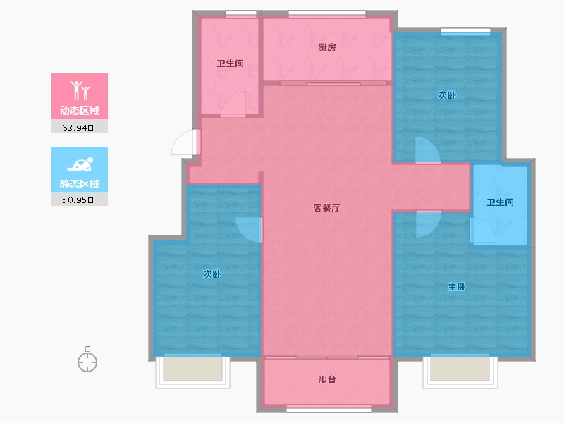 山东省-淄博市-锦绣淄江-106.18-户型库-动静分区