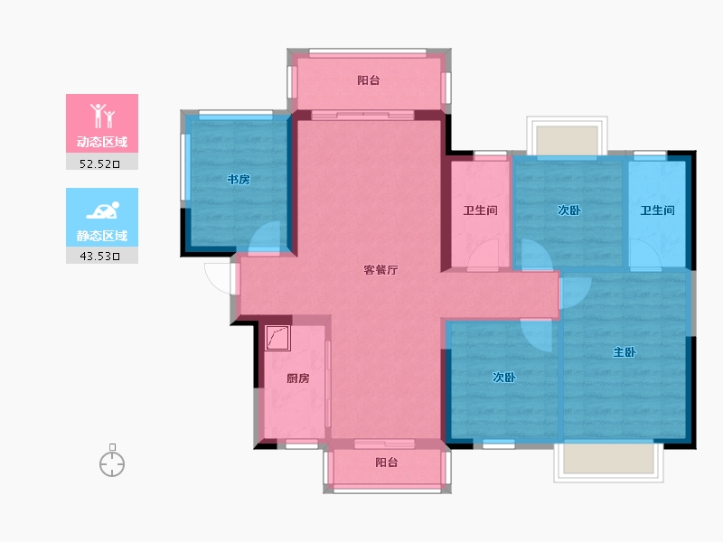 广西壮族自治区-钦州市-云星钱隆天下-88.23-户型库-动静分区