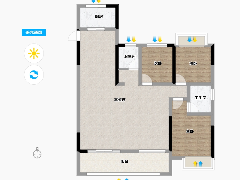 安徽省-安庆市-国建悦美城-98.31-户型库-采光通风