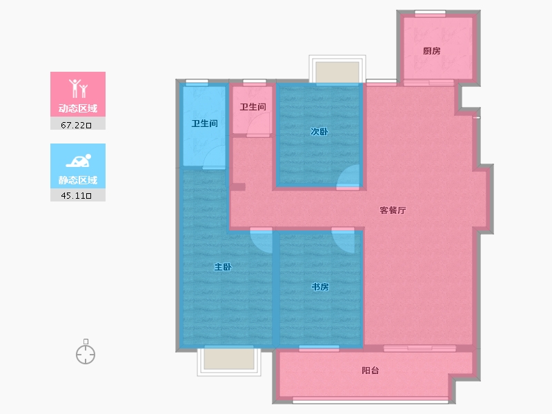 江苏省-淮安市-春和园-100.24-户型库-动静分区