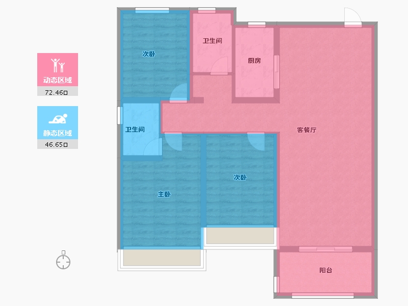 河南省-安阳市-新城国际七期-107.20-户型库-动静分区