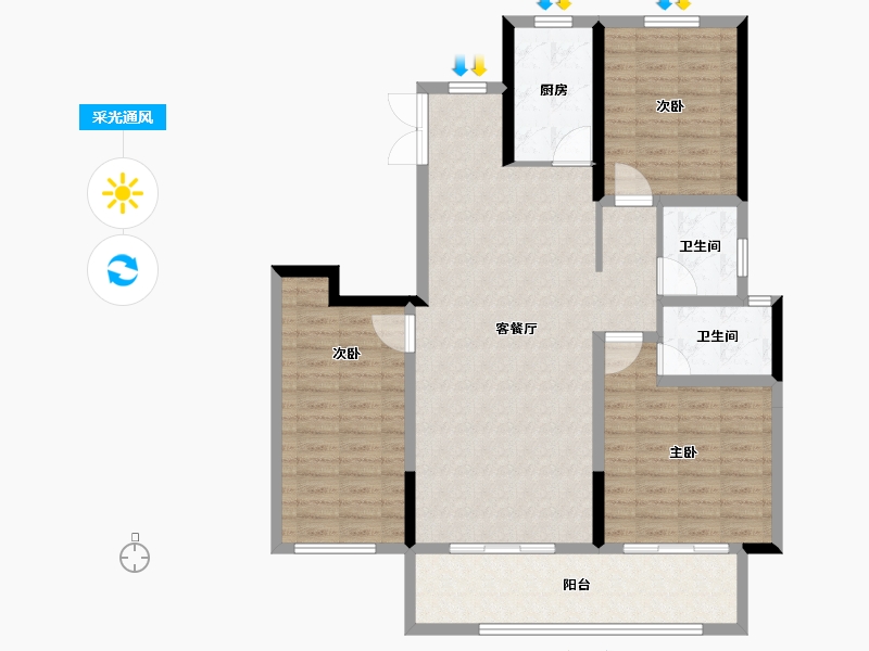 河南省-安阳市-久巢阿丽拉花园-109.60-户型库-采光通风