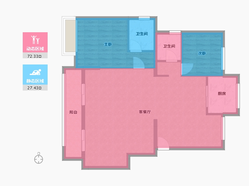 浙江省-金华市-中天·云望-96.00-户型库-动静分区