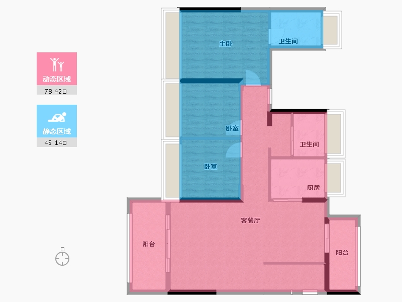 湖南省-衡阳市-衡阳俊景万和城-140.10-户型库-动静分区