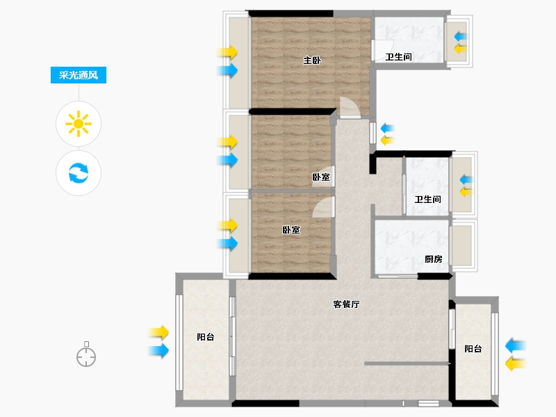 湖南省-衡阳市-衡阳俊景万和城-140.10-户型库-采光通风