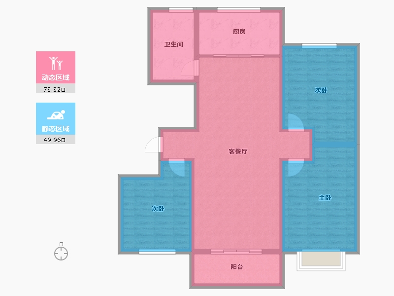 山东省-淄博市-鸿暻悦城-110.97-户型库-动静分区