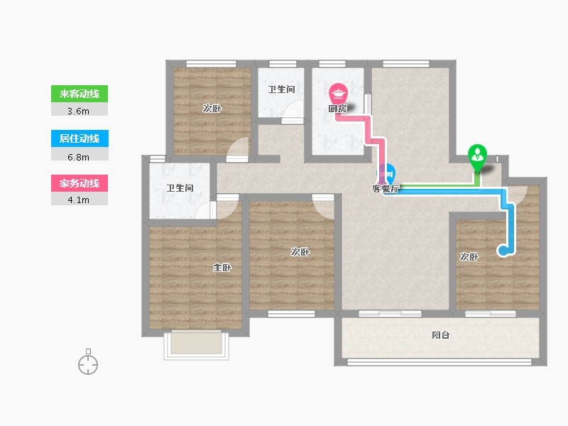 河南省-新乡市-天福九熙府-110.28-户型库-动静线