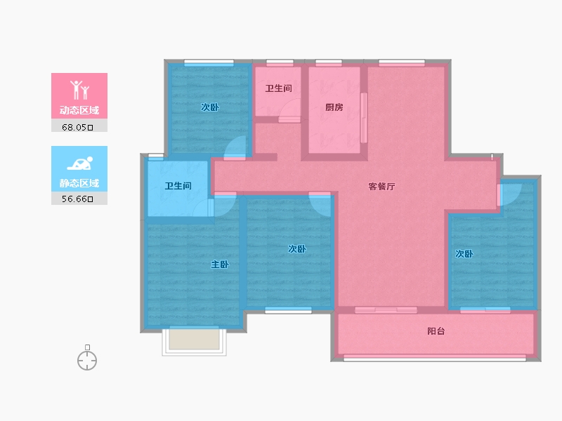 河南省-新乡市-天福九熙府-110.28-户型库-动静分区