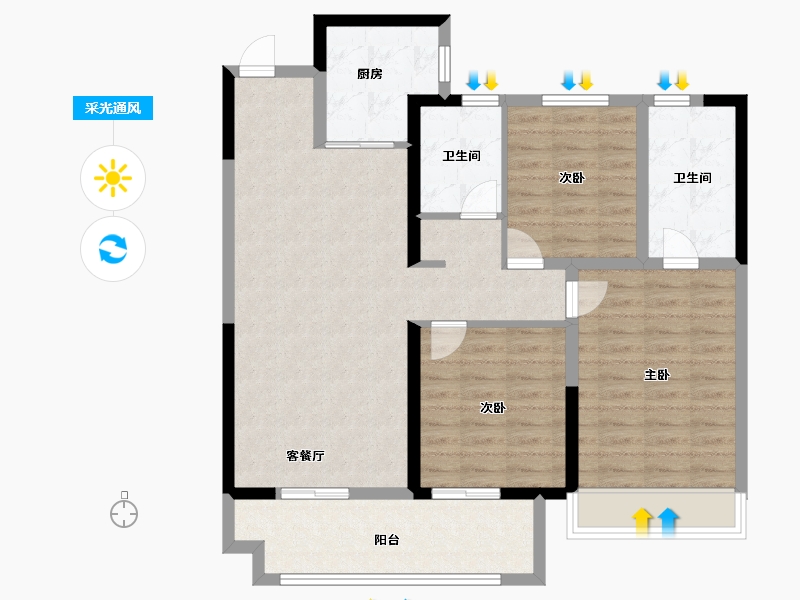 河南省-安阳市-同信景悦-96.00-户型库-采光通风