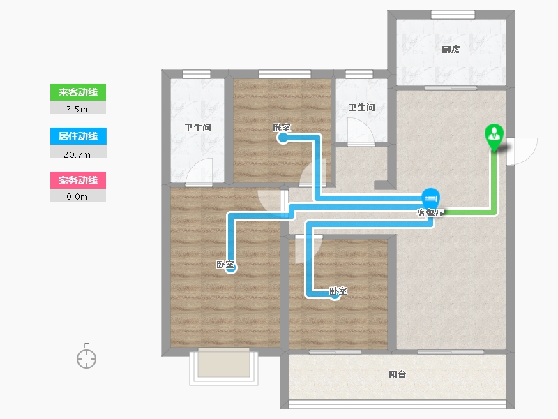 甘肃省-天水市-天水令牌·玖号院-85.00-户型库-动静线