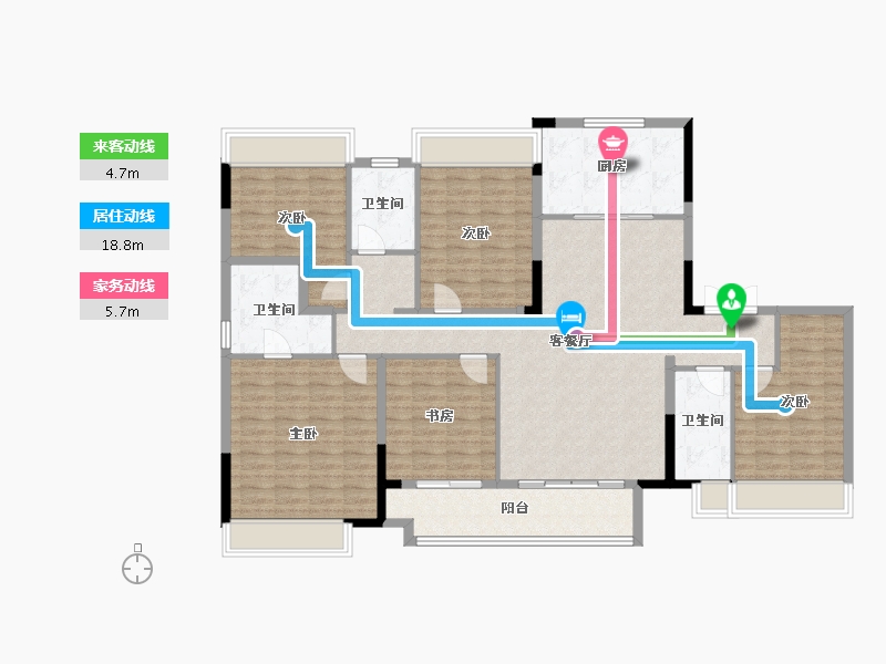 贵州省-遵义市-万达生态城-146.41-户型库-动静线