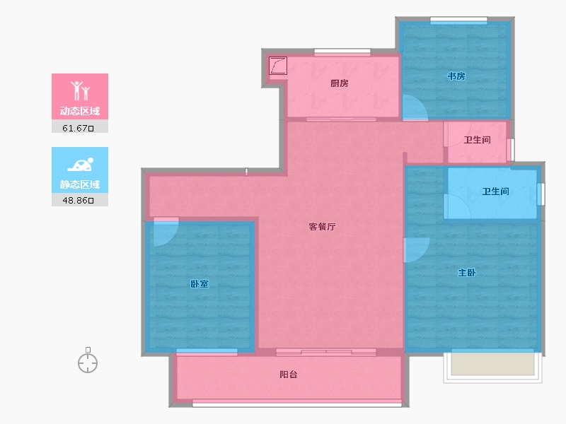 陕西省-渭南市-富平龙记檀府-100.00-户型库-动静分区