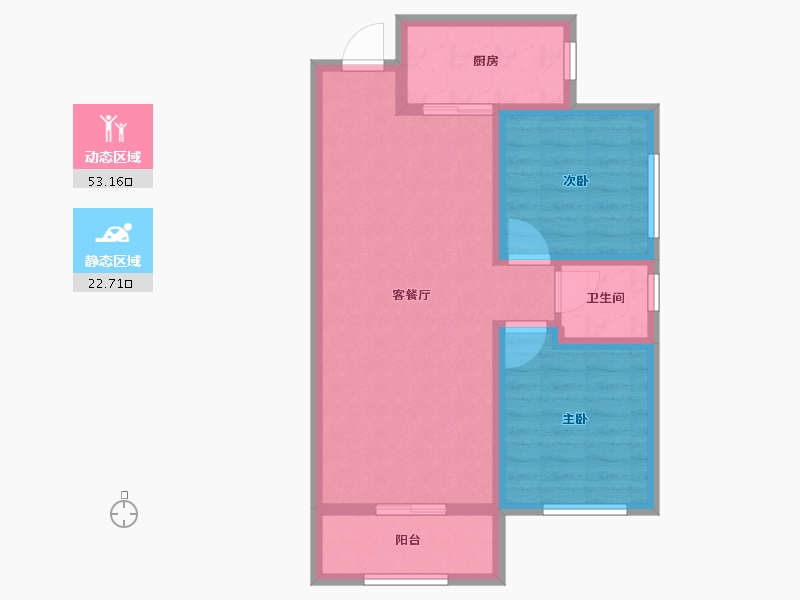 陕西省-宝鸡市-轩苑姜源华府-67.51-户型库-动静分区