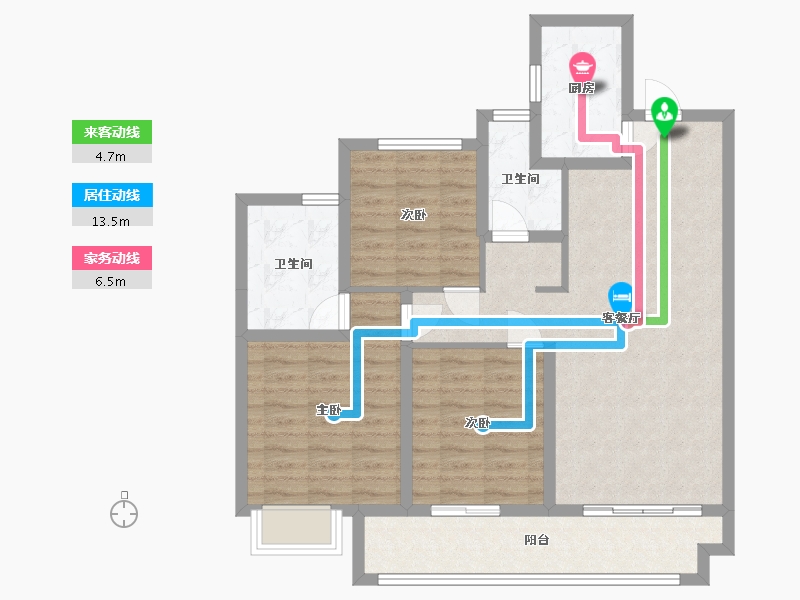 河北省-衡水市-国宾壹号院-108.00-户型库-动静线