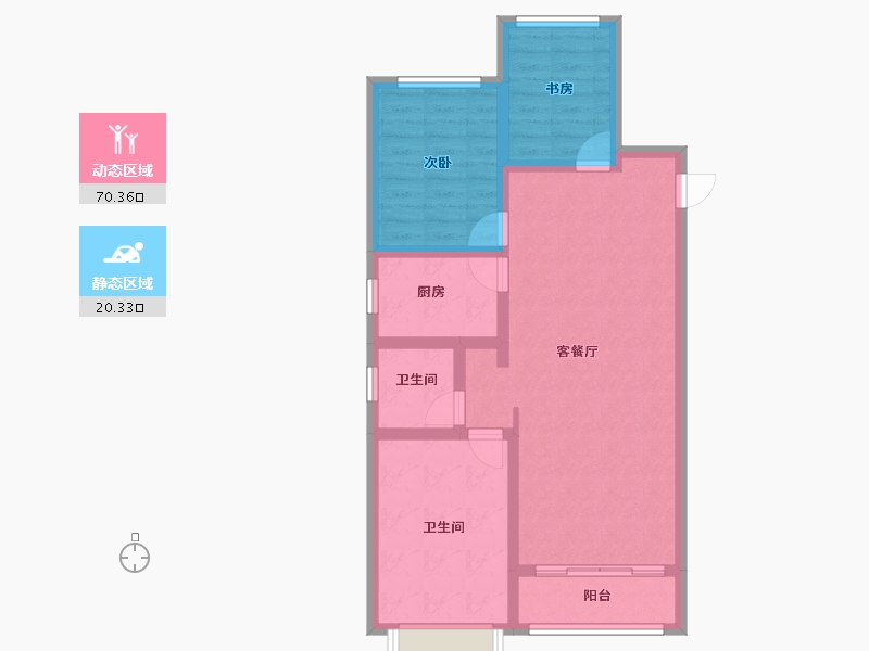 河北省-石家庄市-水韵华庭-80.88-户型库-动静分区