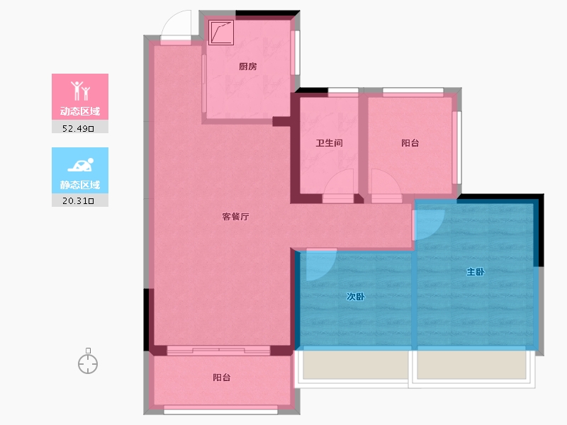 广东省-惠州市-康城四季花园五期-66.28-户型库-动静分区