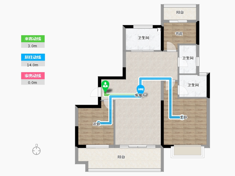 安徽省-安庆市-文德桐国府-94.02-户型库-动静线