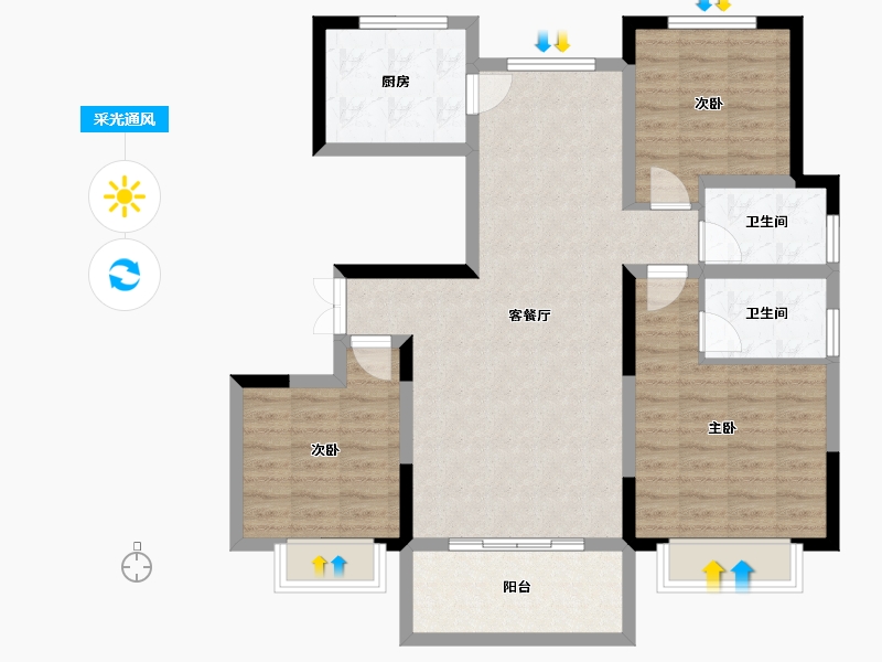 安徽省-安庆市-颐高·智慧城-92.87-户型库-采光通风