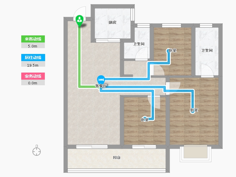 甘肃省-天水市-天水令牌·玖号院-76.83-户型库-动静线