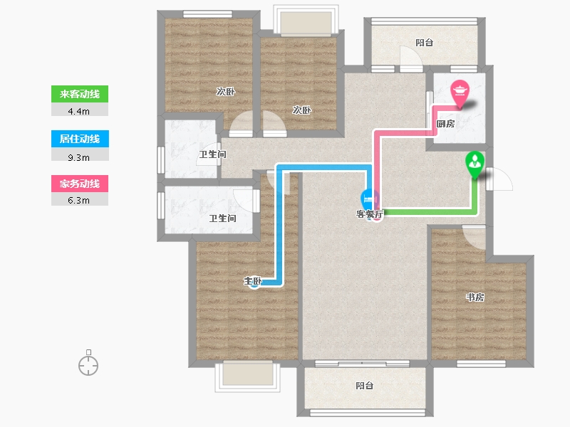 河南省-新乡市-天福九熙府-118.01-户型库-动静线