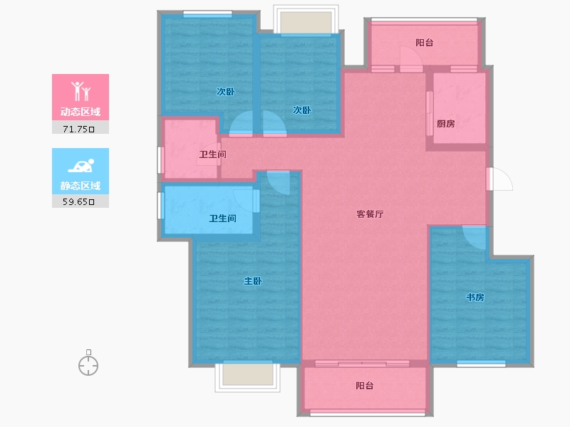 河南省-新乡市-天福九熙府-118.01-户型库-动静分区