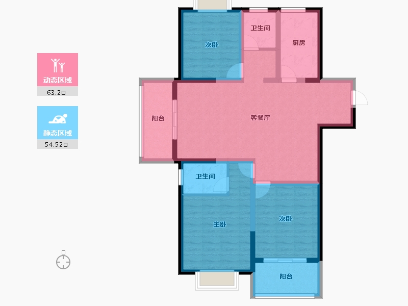 江苏省-淮安市-东城尚景-105.15-户型库-动静分区