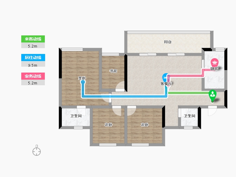 四川省-雅安市-黎明·蒙顶壹号-100.62-户型库-动静线