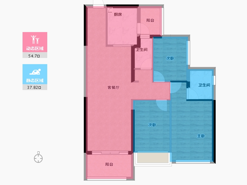 北京-北京市-言成·盈纳华府-82.52-户型库-动静分区