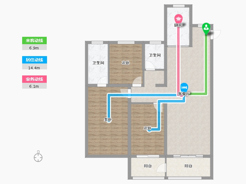 山东省-淄博市-龙泉家园悦景台-115.04-户型库-动静线