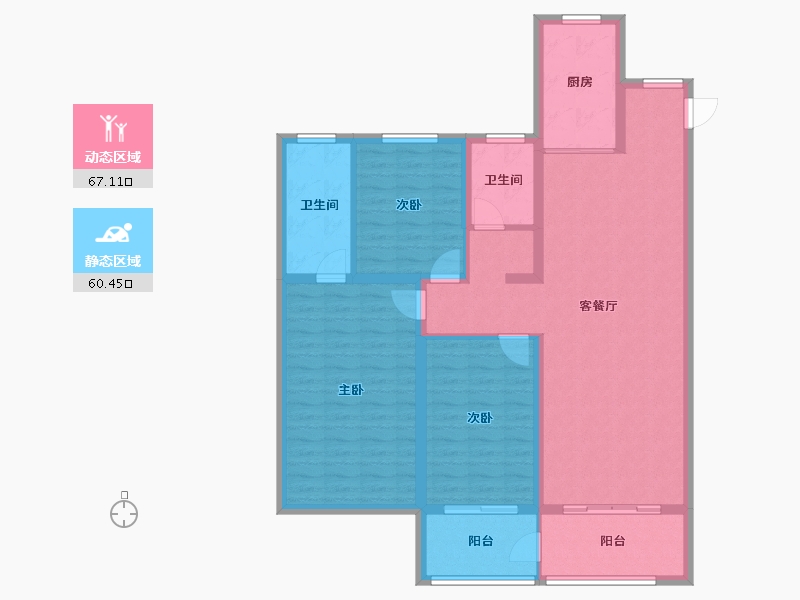 山东省-淄博市-龙泉家园悦景台-115.04-户型库-动静分区