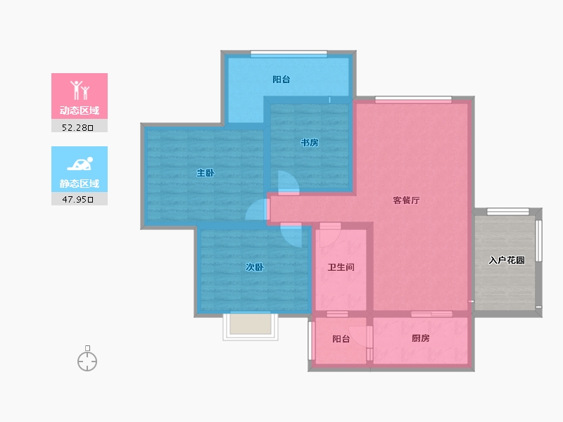 山西省-忻州市-滨河花园-96.45-户型库-动静分区