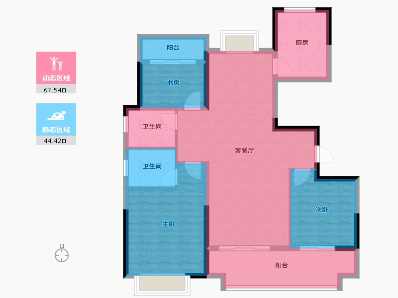 安徽省-安庆市-文德桐国府-100.75-户型库-动静分区