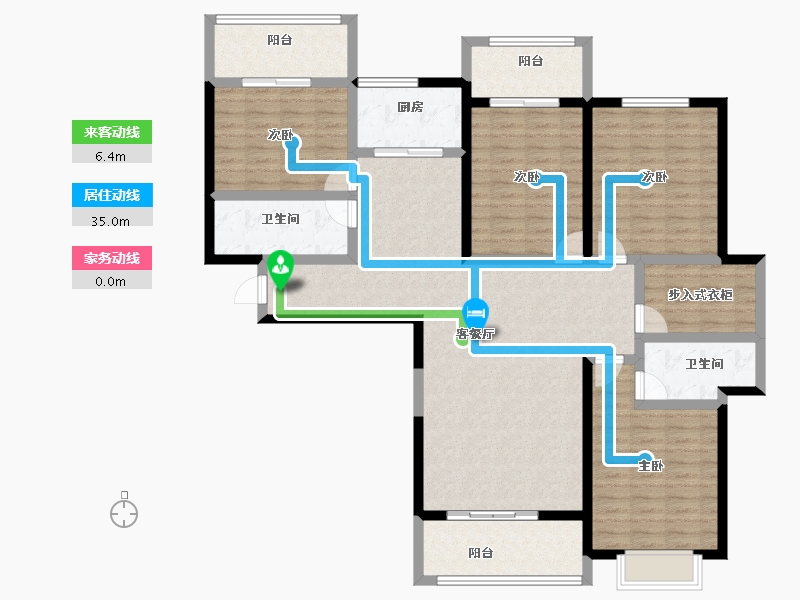 河南省-新乡市-太阳城Ⅲ期水岸清华-143.13-户型库-动静线