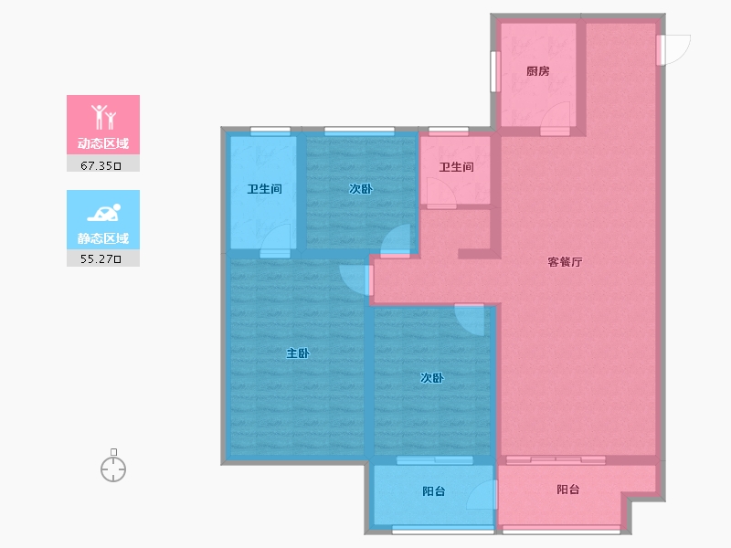 山东省-淄博市-龙泉家园悦景台-109.99-户型库-动静分区