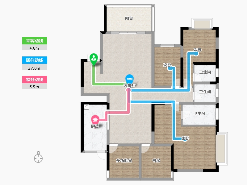 贵州省-遵义市-城投葡萄井壹號-148.45-户型库-动静线