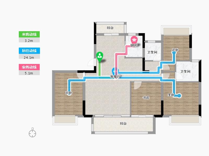 贵州省-遵义市-万达生态城-116.80-户型库-动静线