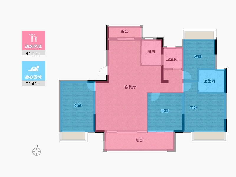 贵州省-遵义市-万达生态城-116.80-户型库-动静分区