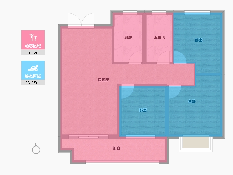 陕西省-渭南市-富平龙记檀府-78.39-户型库-动静分区