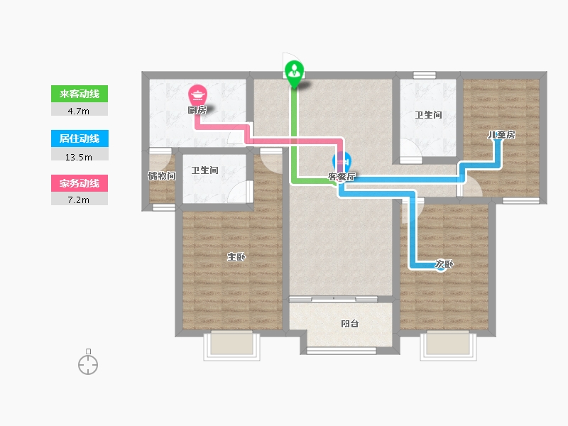 陕西省-宝鸡市-盛世锦园-102.29-户型库-动静线